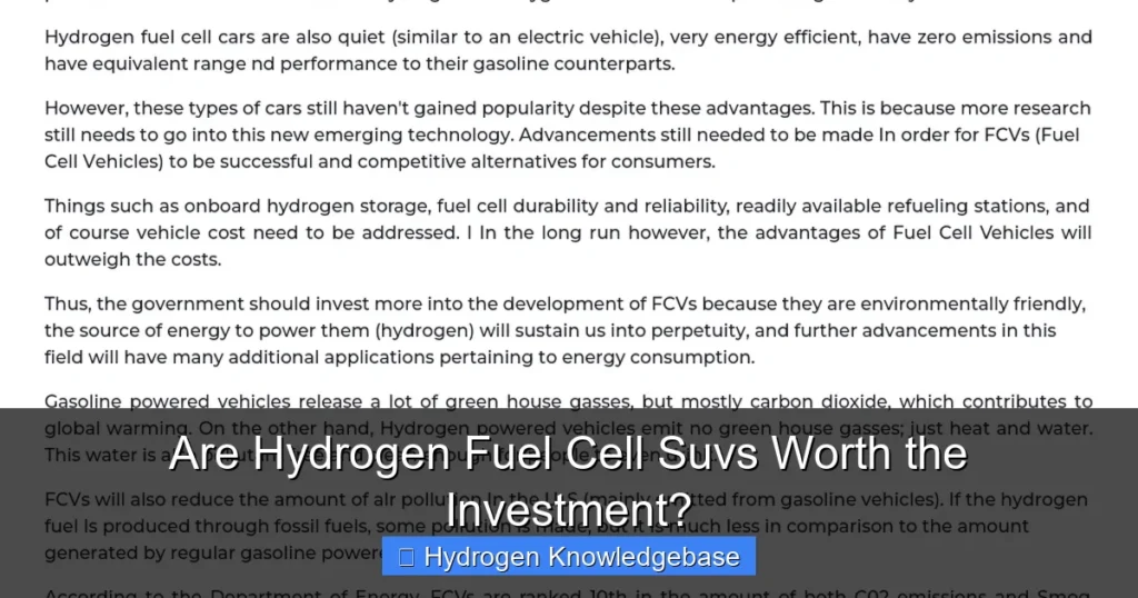 Are Hydrogen Fuel Cell Suvs Worth the Investment?