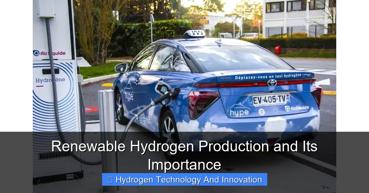 Renewable Hydrogen Production and Its Importance