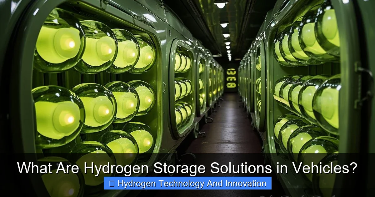 What Are Hydrogen Storage Solutions in Vehicles?